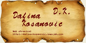 Dafina Kosanović vizit kartica